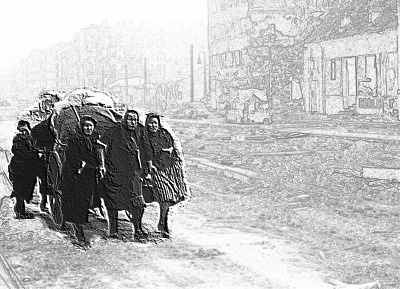 Flüchtende im 2. Weltkrieg